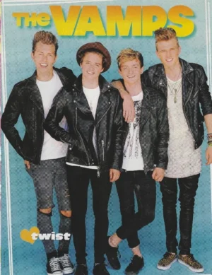 The Vamps teen magazine pinup clipping Twist ripped jeans Vintage Pix rock band