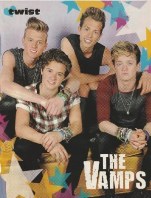 The Vamps teen magazine pinup clipping couch Twist muscles Vintage rock band