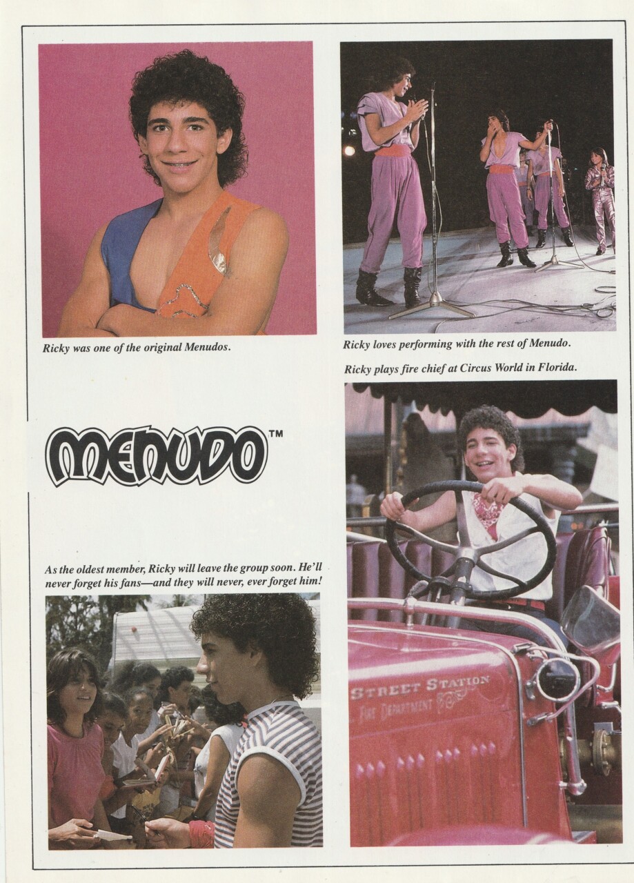 Menudo Ricky teen magazine pinup clipping young boy muscles Teen Machine Pix - Image 2
