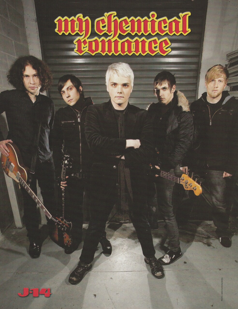My Chemical Romance teen magazine pinup rock band night J-14 guitars Pix