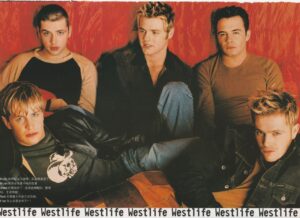 Westlife teen magazine pinup clipping Idol boys rare pose modeling laying down hot