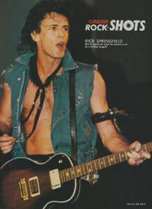 Rick Springfield teen magazine pinup clipping open shirt Cream Rock Shots Pix