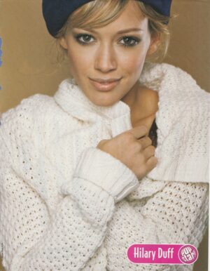 Hilary Duff teen magazine pinup clipping white sweater hat Pop Star Disney Star