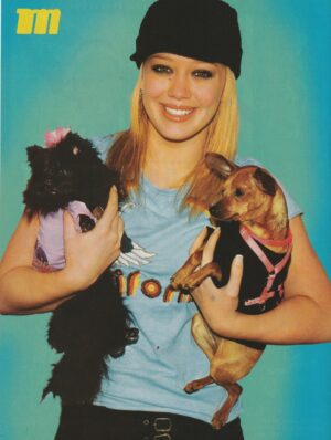 Hilary Duff teen magazine pinup clipping puppies M Lizzie Mcguire Pix teen idols