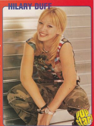 Hilary Duff teen magazine pinup clipping squatting young days modeling Pop Star