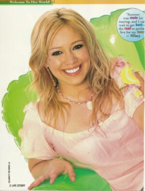 Hilary Duff teen magazine pinup clipping green fchair Life Story teen pop Pix