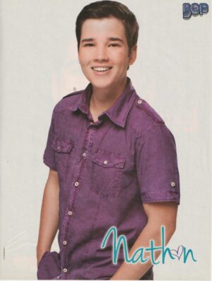 Nathan Kress Liam Hemsworth teen magazine pinup clipping vintage purple shirt