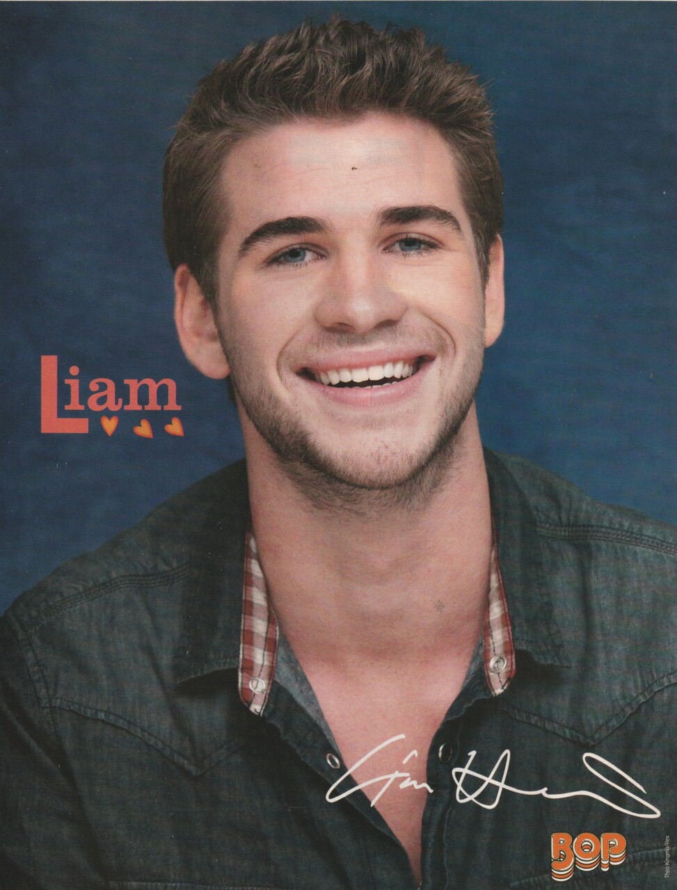 Nathan Kress Liam Hemsworth teen magazine pinup clipping vintage purple shirt - Image 2