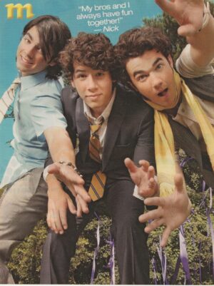 Jonas Brothers Nick Jonas teen magazine pinup clipping vintage suits hands M pix