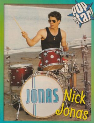 Jonas Brothers Nick Jonas teen magazine pinup clipping vintage drums buff Hot