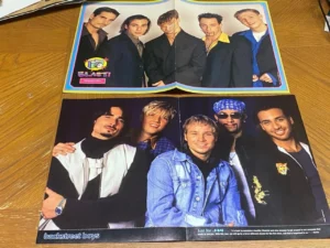 2 Backstreet Boys teen magazine poster clipping BSB 90's Vintage 2 page Pix
