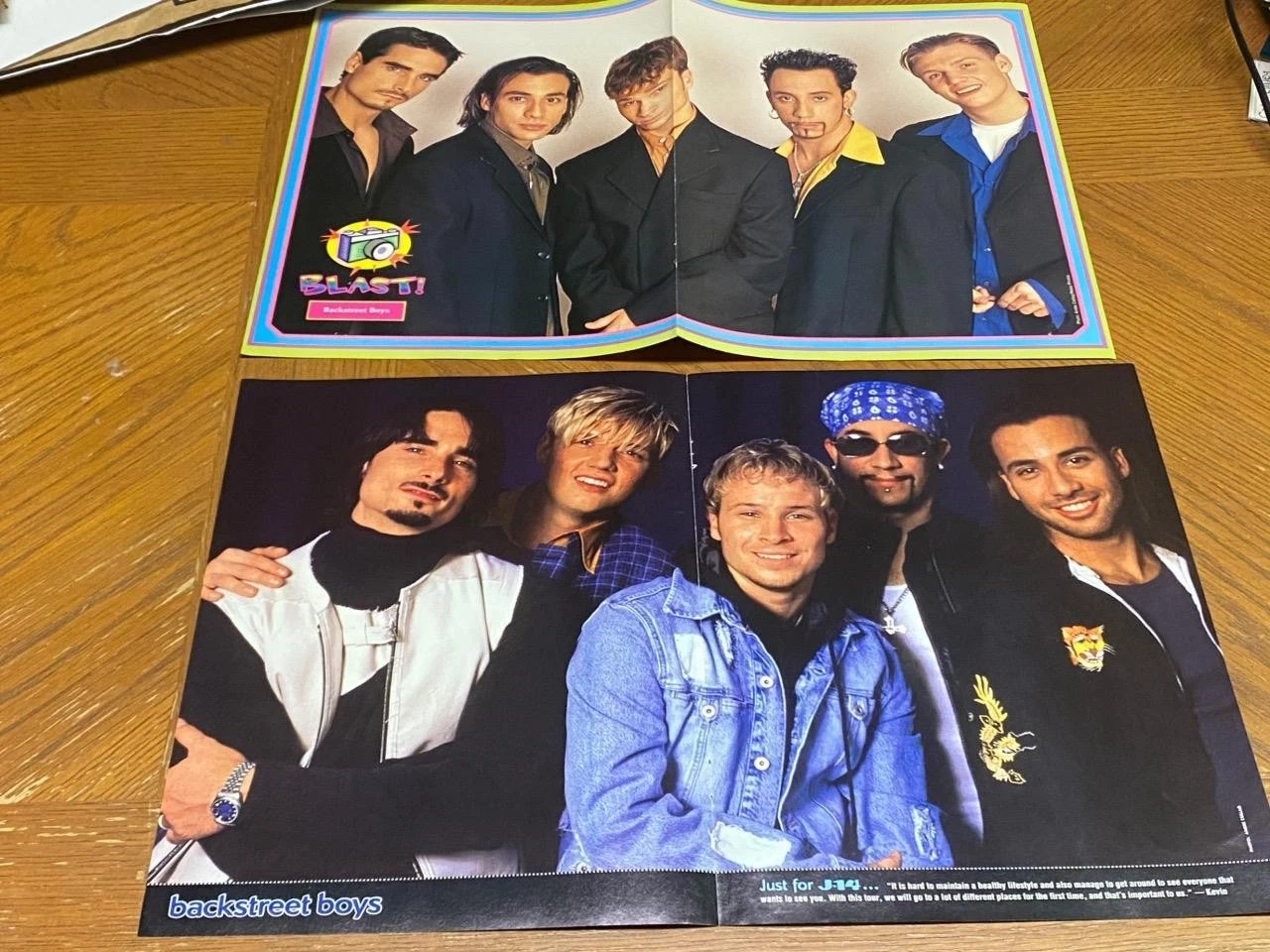 2 Backstreet Boys teen magazine poster clipping BSB 90's Vintage 2 page Pix