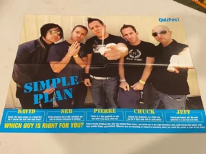 Simple Plan Kelly Clarkson teen magazine poster rock band fists Quizfest Pix