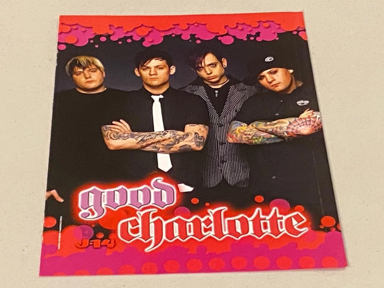Good Charlotte Hilary Duff teen magazine pinup clipping tattoos white tie J-14