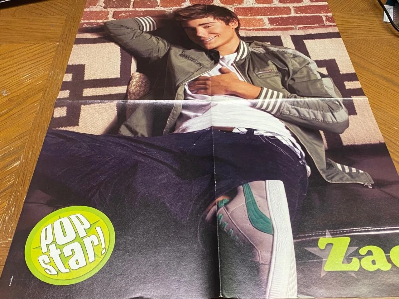 Zac Efron Ashley Tisdale teen magazine poster clipping modeling brick wall Pop
