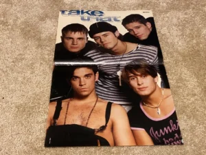 Take That teen magazine poster clipping Overalls Rare Pix 90’s Bravo boy band
