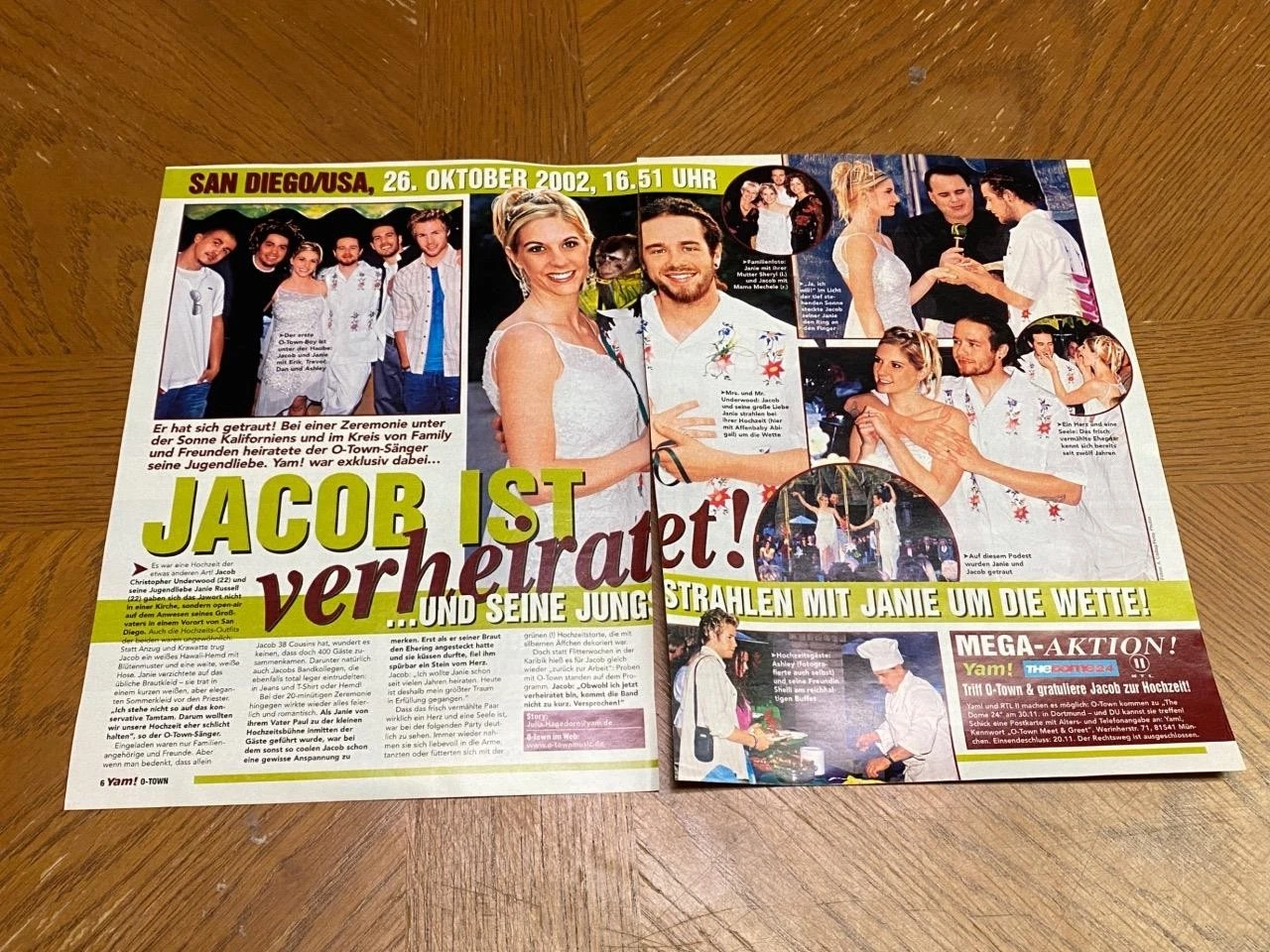 O-town teen magazine pinup clipping vintage Jacob Underwood Weeding Day Bravo