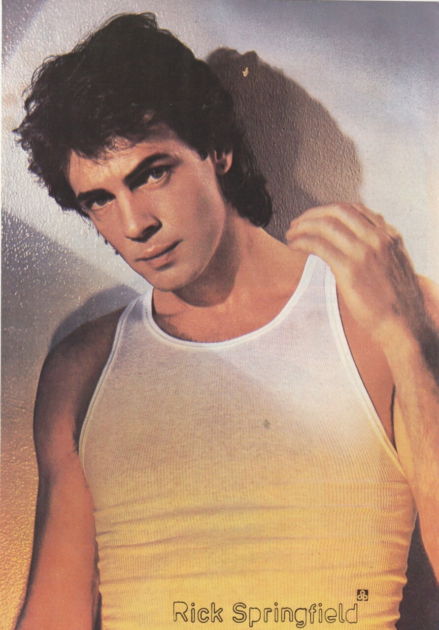 Rick Springfield teen pinup clipping white shirt muscles modeling Pix 80's