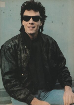 Rick Springfield teen pinup clipping leather jacket sun glasses modeling Pix 80s