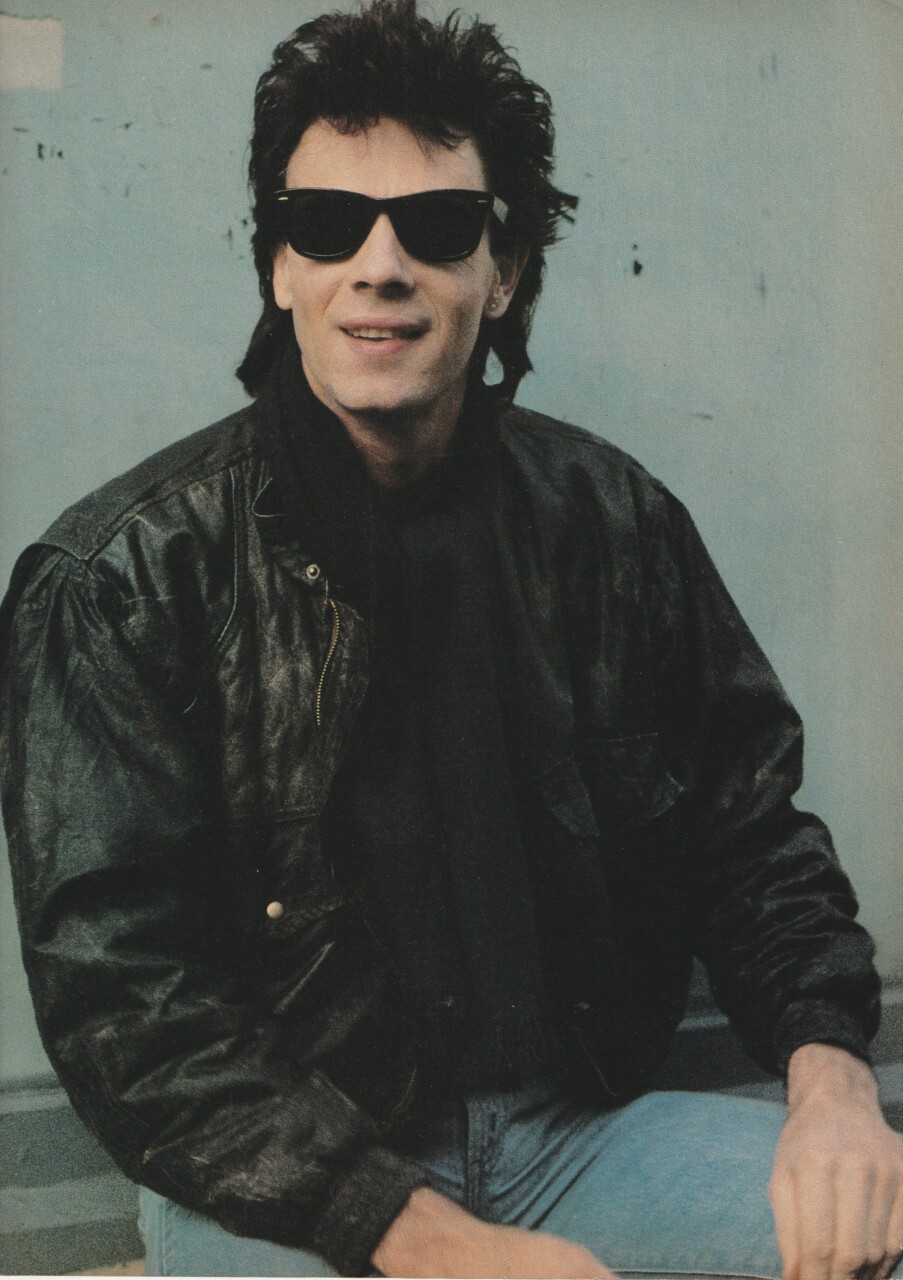 Rick Springfield teen pinup clipping leather jacket sun glasses modeling Pix 80s