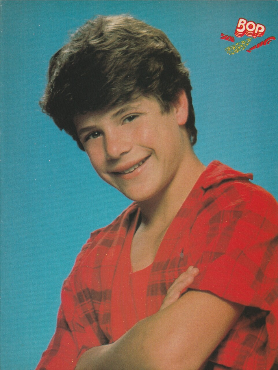 Sean Astin Michael J. Fox teen pinup clipping Bop magazine red shirt young Pix
