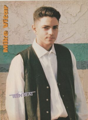 Mike Vitar teen magazine pinup clipping black leather vest Teen Beat teenager Pix