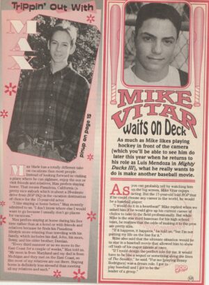 Mike Vitar Max Elliott Slade teen magazine pinup clipping waits on deck Pix Bop