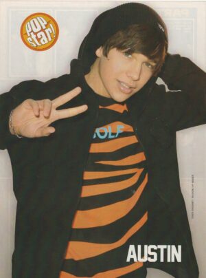 Austin Mahone teen magazine pinup clipping younger days Pop Star peace