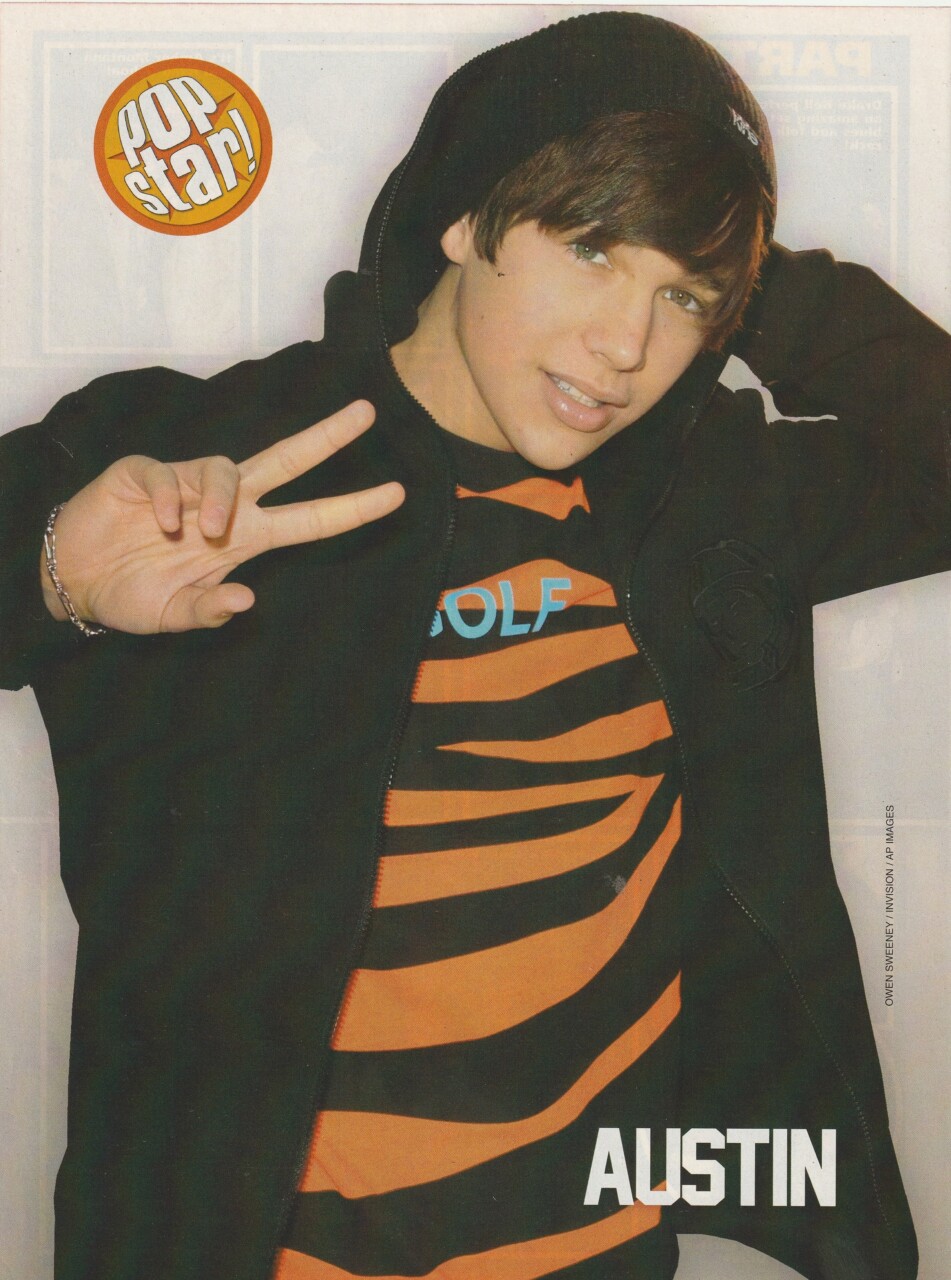 Austin Mahone teen magazine pinup clipping younger days Pop Star peace