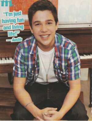 Austin Mahone teen magazine pinup clipping preteen M Piano jeans pix