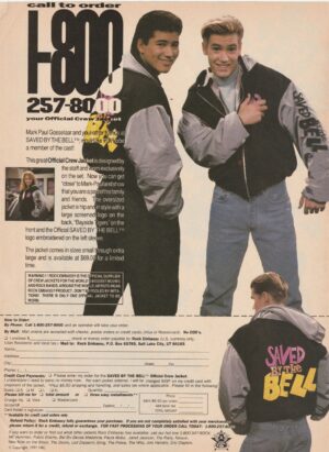 Mario Lopez Mark Paul Gosselaar teen magazine pinup clipping Saved by the Bell