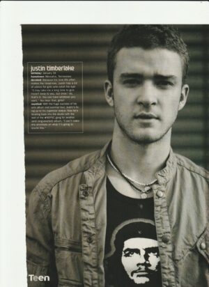 Justin Timberlake Nsync teen magazine pinup clipping necklace Pop Star Pix 90's