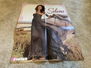 Selena Gomez Taylor Lautner teen magazine poster clipping Twist grey dress hot