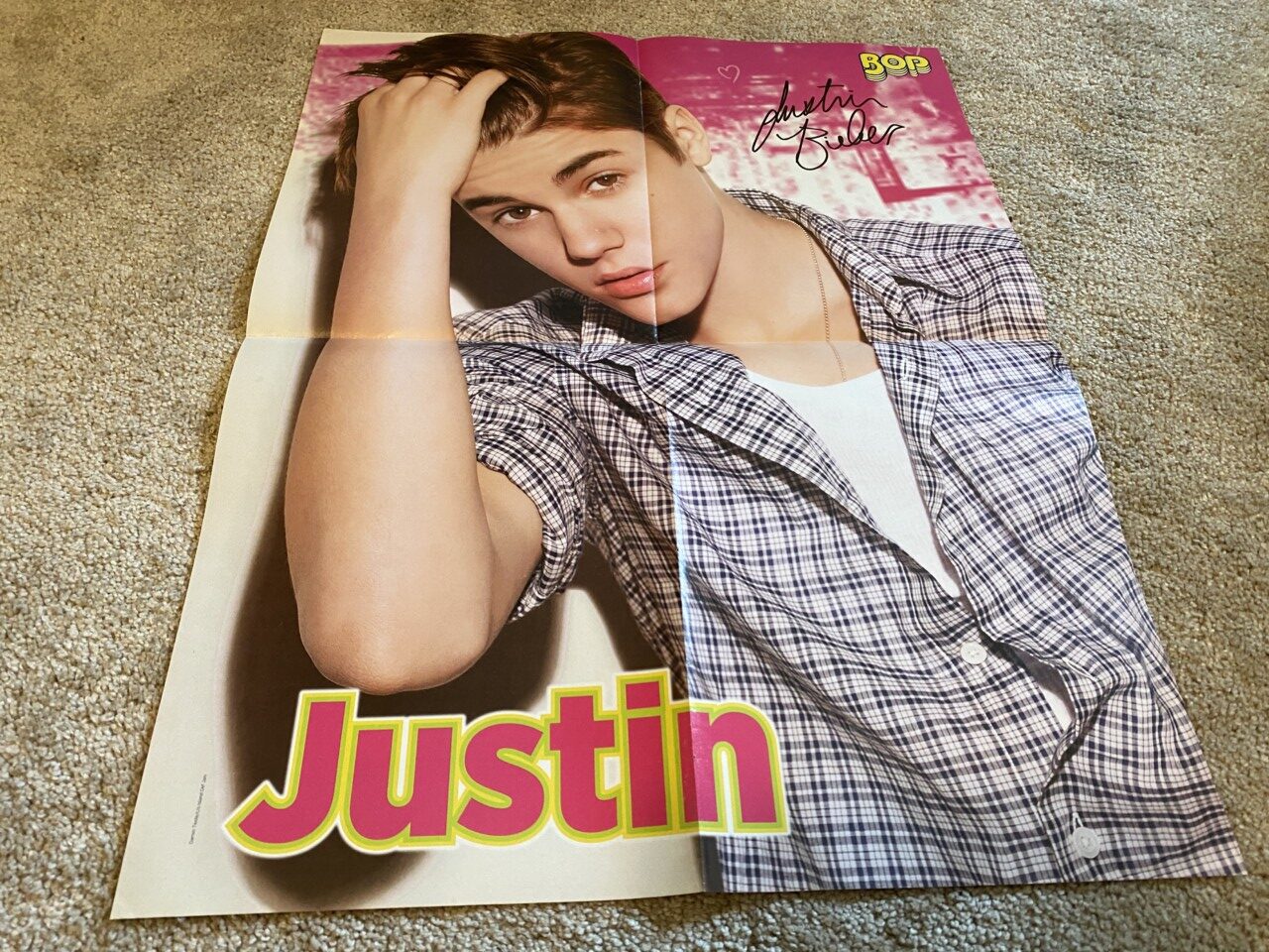 Harry Styles Justin Bieber One Direction teen magazine poster clipping headshot - Image 2