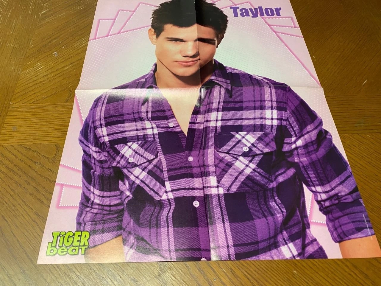 Victoria Justice Taylor Lautner poster clipping Tiger Beat pink shirt Twilight - Image 2