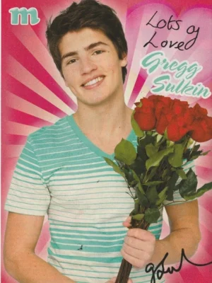 Gregg Sulkin teen magazine pinup clipping red roses M teen actor Disney star Pix