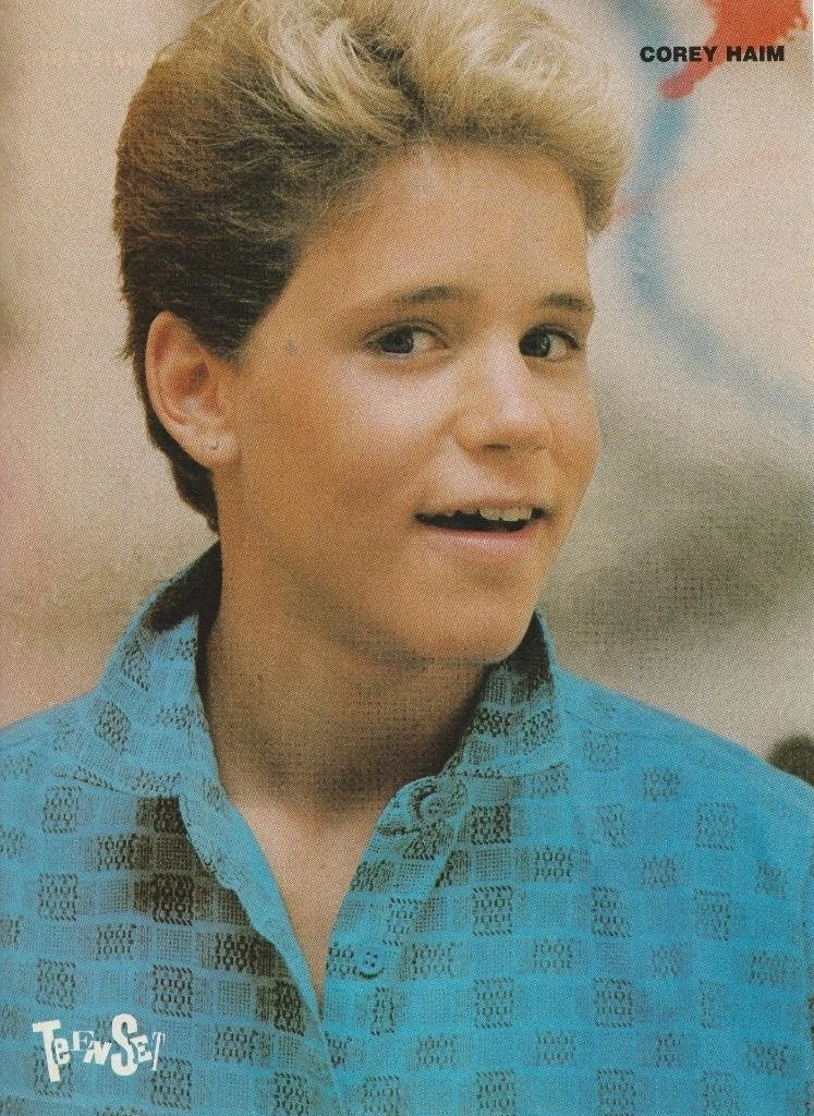 Corey Haim blue shirt teen set headshot rip