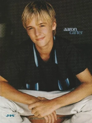Aaron Carter teen magazine pinup clipping childstar Vintage blue shirt J-14 Rip