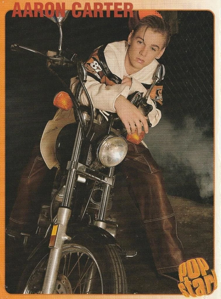 Aaron Carter Lil Fizz B2K teen magazine pinup clipping motorcycle jacket Pop Pix