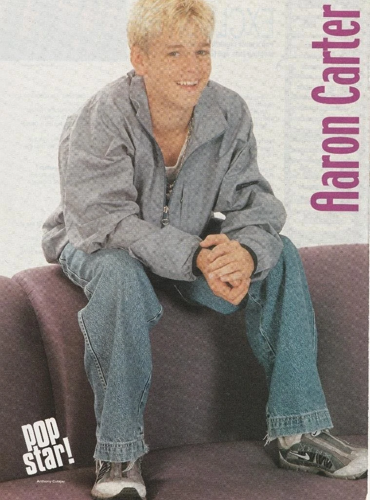 Aaron Carter teen magazine pinup clipping couch childstar Vintage Pop Star Pix