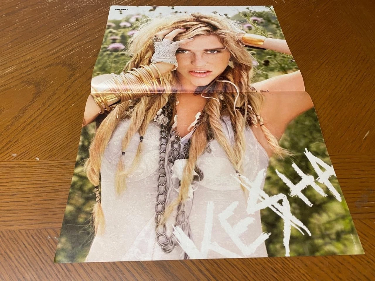Kesha Michael Jackson teen poster clipping headshot Pop Star Bravo white shirt