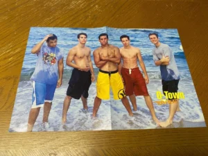 O-town teen magazine poster clipping Shirtless Beach Barefoot Teen Beat Pix