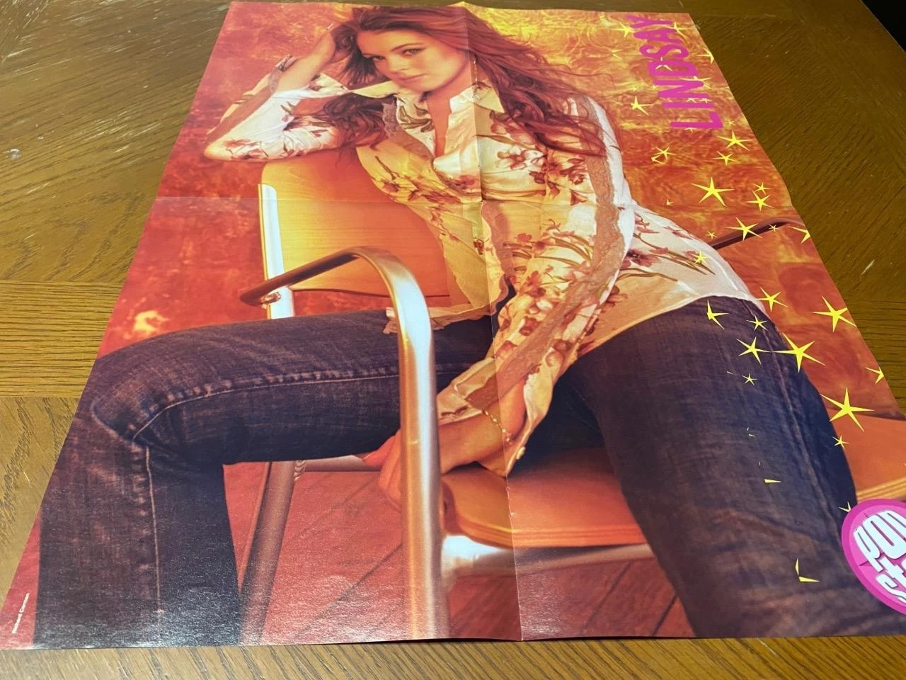 Lindsay Lohan Adam Brody teen magazine poster clipping The OC Chair Pop Star Pix
