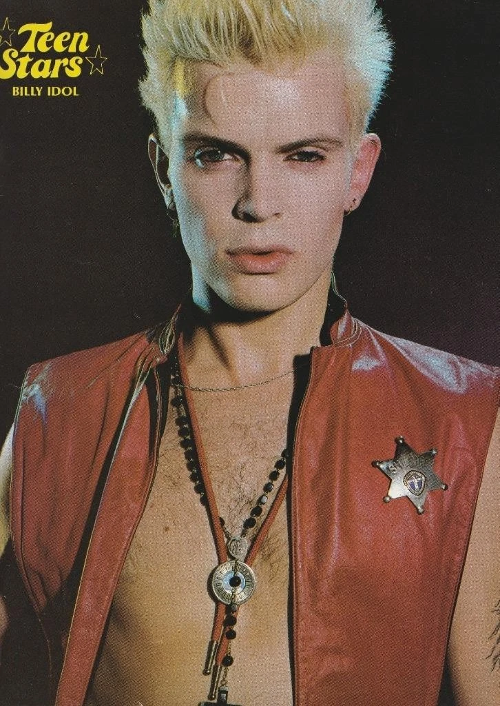 Tom Howell Thomas Howell Billy Idol teen magazine pinup clipping open pink shirt - Image 2