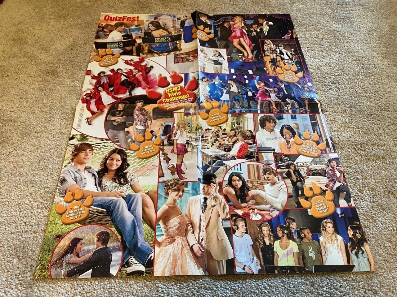 Zac Efron Demi Lovato teen magazine poster High School Musical 3 pics Rare Pop - Image 2