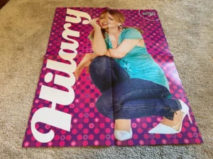 Hilary Duff Zac Efron teen magazine poster old mic squatting Astro Girl Vintage