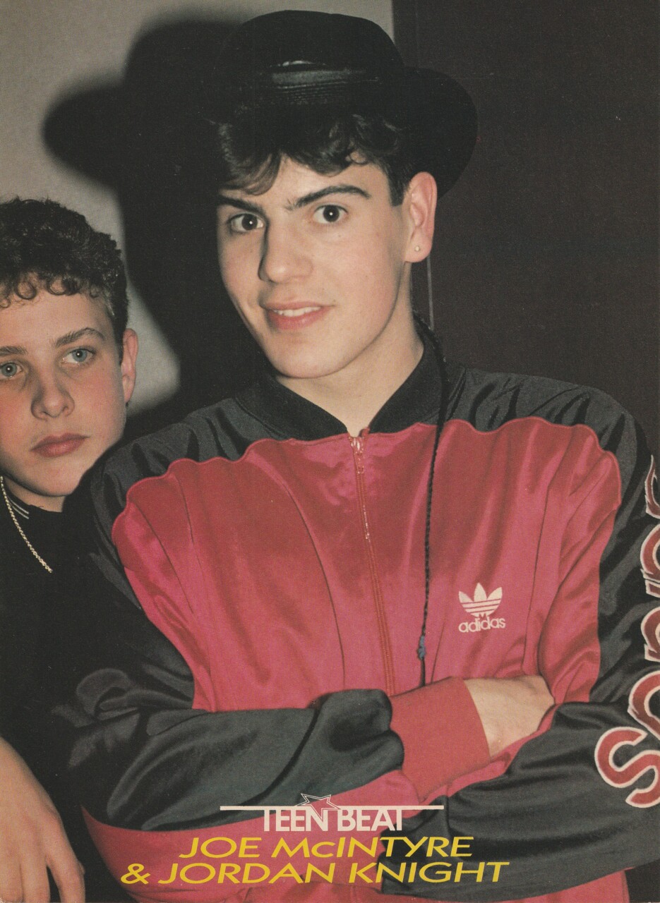 Jordan Knight Debbie Gibson teen magazine pinup clipping Adidas shirt Teen Beat - Image 2