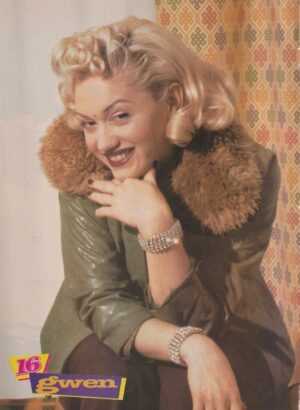 Gwen Stefani No Doubt teen pinup clipping green jacket 16 mag pop music pix