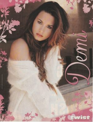 Demi Lovato Big Time Rush teen magazine pinup clipping white shirt off the shoulder Twist