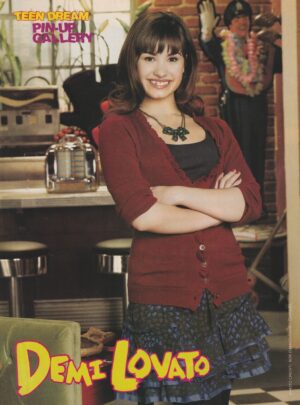 Demi Lovato teen magazine pinup clipping diner Teen Dream shirt crossed arms